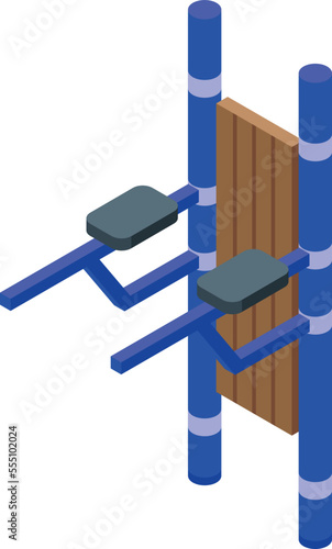Sport workout icon isometric vector. Street gym. Urban pull up