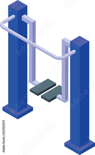 Leg sport workout icon isometric vector. Street gym. Training bar
