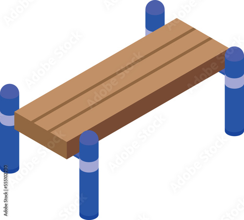 Sport bench icon isometric vector. Street workout. Exercise park