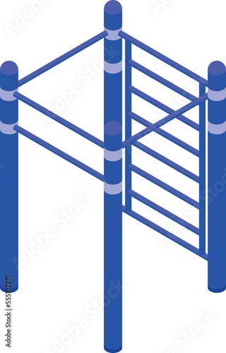 Exercise bars icon isometric vector. Street workout. Sport park