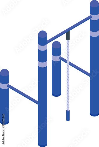 Training rope icon isometric vector. Street workout. Man sport