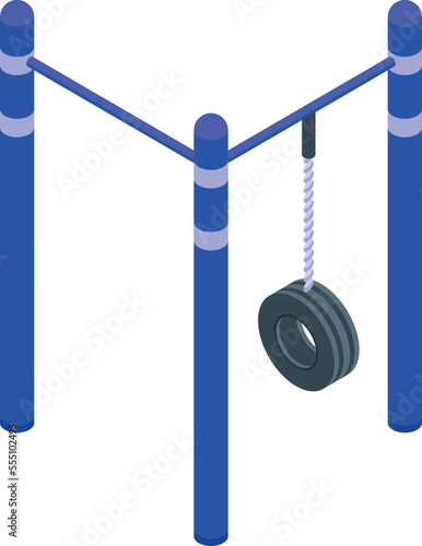 Urban workout tire icon isometric vector. Street gym. Outdoor park
