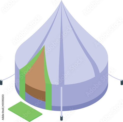 Glamping tent icon isometric vector. Forest house. Adventure camping