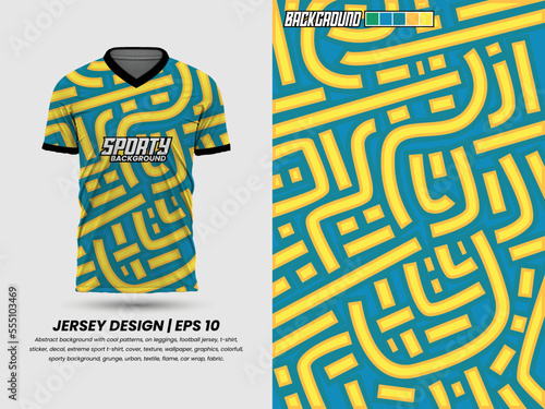 Soccer jersey mockup for football club, Fabric textile for Sport t-shirt.