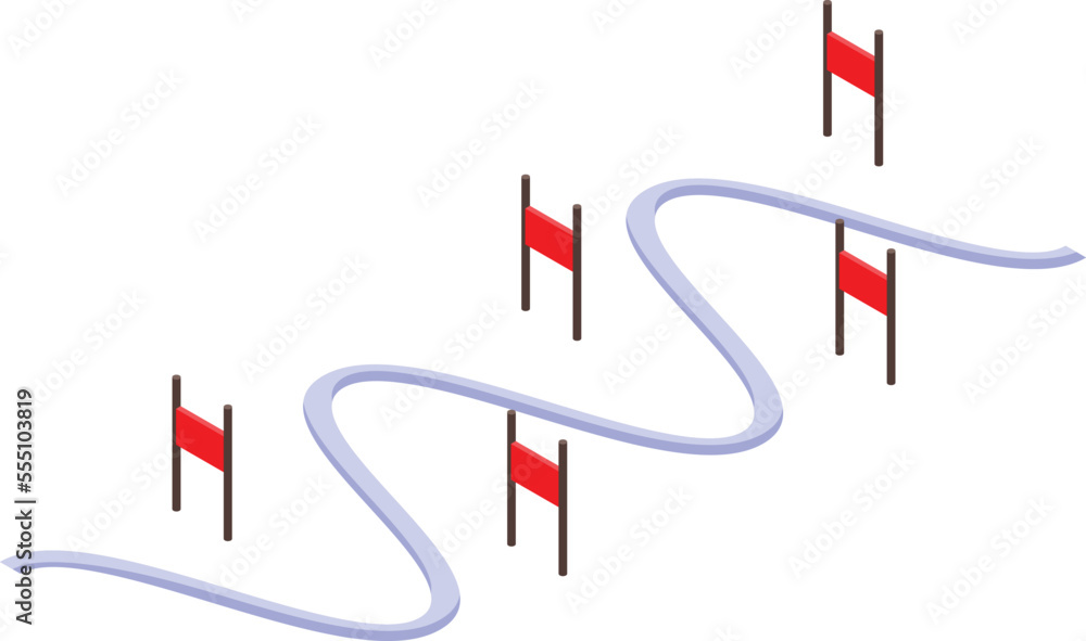 Snowboarding track icon isometric vector. Snowboard school. Active sport Snowboarding track icon isometric vector. Snowboard school. Active sport
