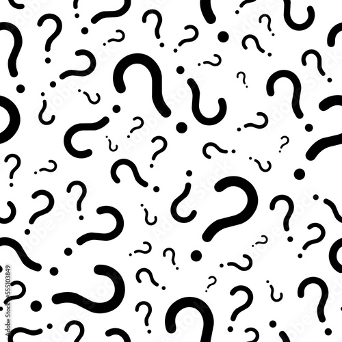 Seamless vector question mark monochrome pattern