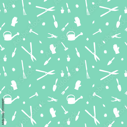 Garden tools vector pattern