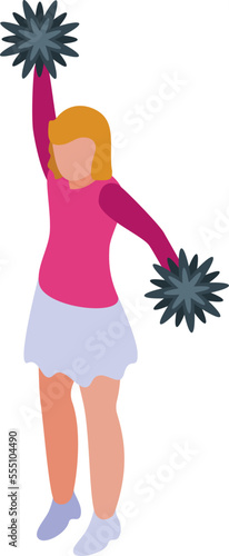 Cheer girl icon isometric vector. Dance woman. Student cute