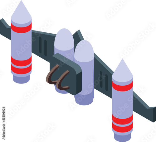Model jetpack icon isometric vector. Fire jet. Space air