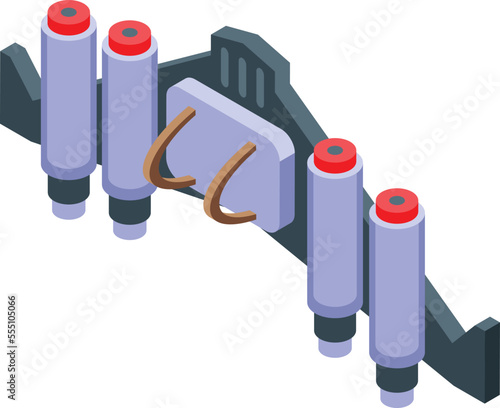 Extreme service icon isometric vector. Air space. Super rocket