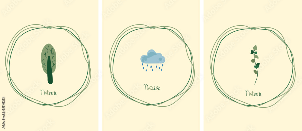 Nature as a source of energy for man. The concept of nature conservation and ecology. Minimalist illustrations suitable for social posters, cards, logos, banners. Vector illustration Nature as a source of energy for man. The concept of nature conservation and ecology. Minimalist illustrations suitable for social posters, cards, logos, banners. Vector illustration