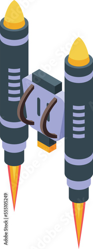 Jet fire pack icon isometric vector. Future rocket. Super model