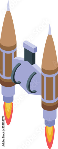 Model jet pack icon isometric vector. Fire rocket. Air device