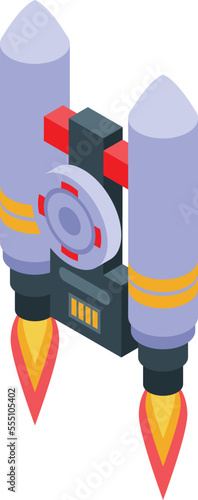 Rocket jet icon isometric vector. Fire jetpack. Future pack