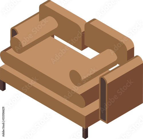 Textile sofa icon isometric vector. Furniture factory. Work carpenter