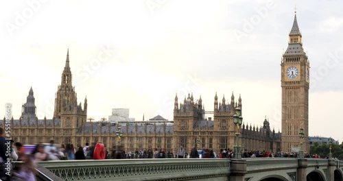 Big Ben Timelapse Loop, London UK, Westminster, 4k video with motionblur
