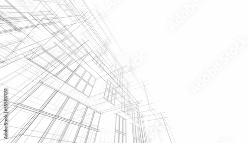 Abstract architecture rendering 3d illustration