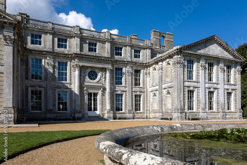 Historic landmark with garden and fountain