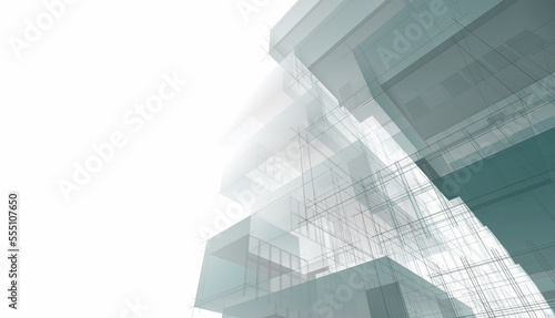 Abstract architecture rendering 3d illustration