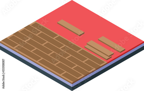 House parquet icon isometric vector. Floor interior. New interior