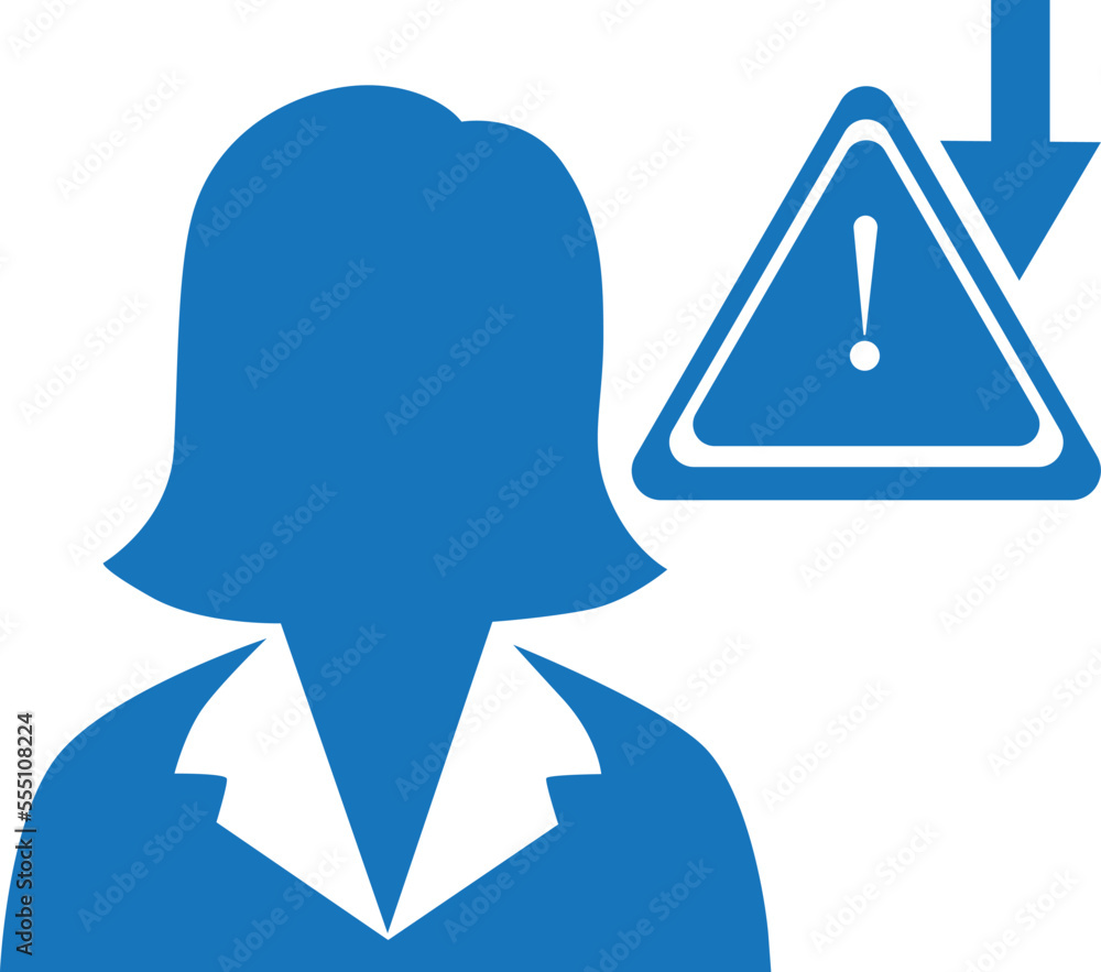 Human error icon, user error icon blue vector Human error icon, user error icon blue vector