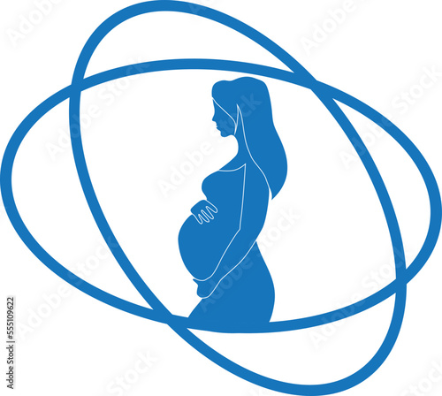 Pregnant icon, maternity icon blue vector