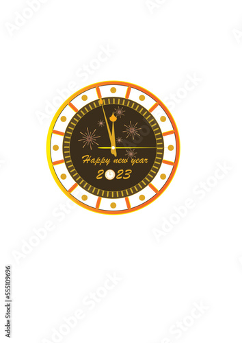 New year clock 2023 new design. New year fancy clock
Vector illustration