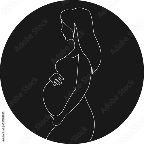 Pregnant icon, maternity icon black vector