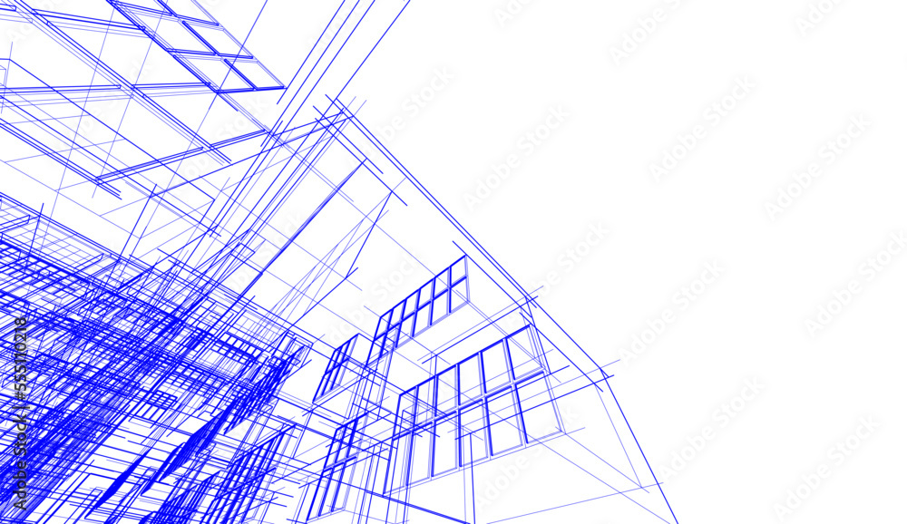 Modern architecture building vector 3d illustration Modern architecture building vector 3d illustration