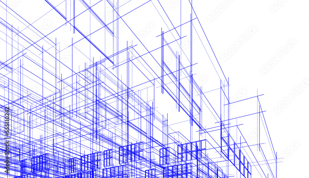 Fototapeta premium Modern architecture building vector 3d illustration
