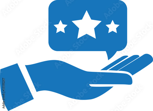 Good service icon, feedback icon blue vector