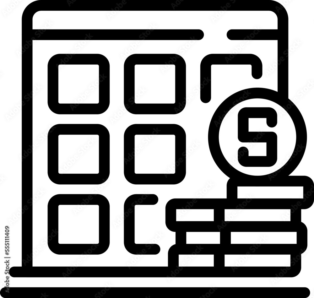 Money grant icon outline vector. Bank business. Support finance Money grant icon outline vector. Bank business. Support finance