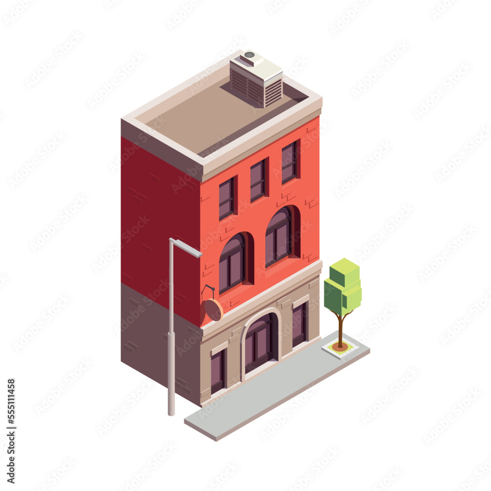 Street Town Building Composition Street Town Building Composition