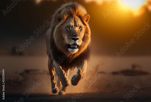 3D illustration  impressive image of a lion  3D rendering.