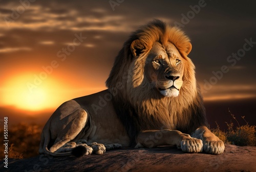 3D illustration  impressive image of a lion  3D rendering.