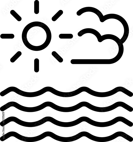Sea summer ski icon outline vector. Water leisure. Diving sport