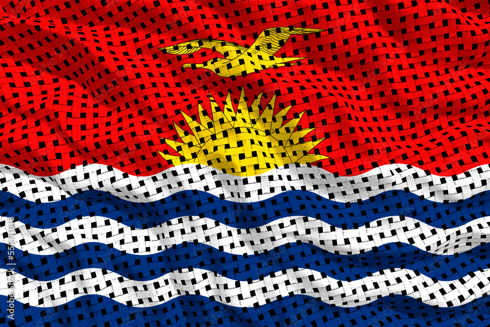 Naklejka premium National flag of Kiribati. Background with flag of Kiribati