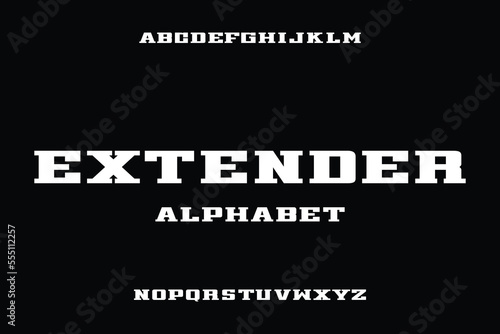Extended serif font vector, suitable for headlines, logos, and creative design. Vector Illustration