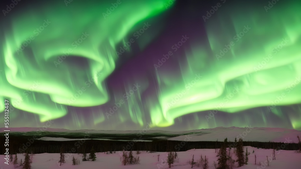 aurora borealis landscape, generative ai