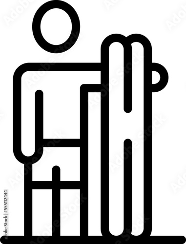 Water ski icon outline vector. Sport summer. Sea fun
