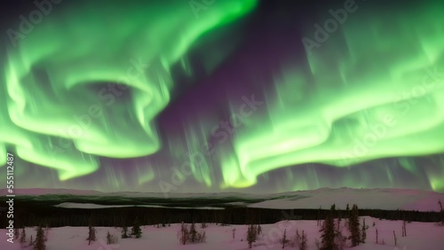 aurora borealis landscape, generative ai