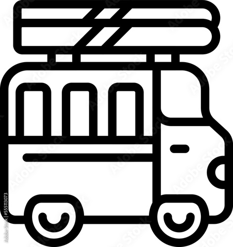 Water ski bus icon outline vector. Sea vacation. Boat surfer