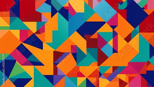 abstract colorful geometric background, generative ai
