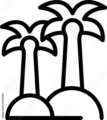 Island palm tree icon outline vector. Summer skiing. Pool surfer