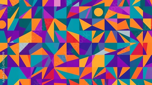abstract colorful geometric background, generative ai
