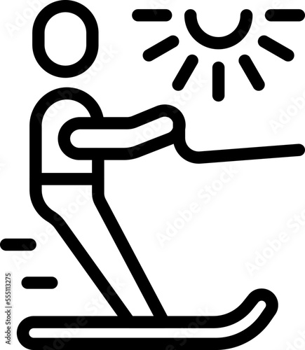 Water ski icon outline vector. Summer sport. Sea skiing