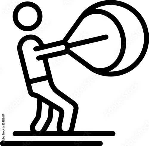 Kitesurfing man icon outline vector. Water sport. Surf skyline