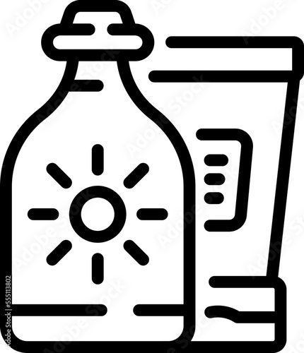 Cream bottle icon outline vector. Extreme summer. Kite board