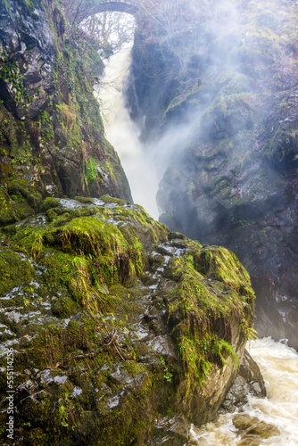 Aira Force Waterfall  Cumbria  England.