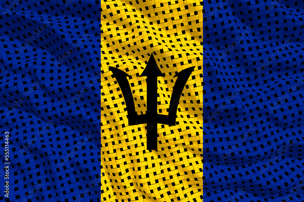 National flag of Barbados.. Background with flag of Barbados. National flag of Barbados.. Background with flag of Barbados.